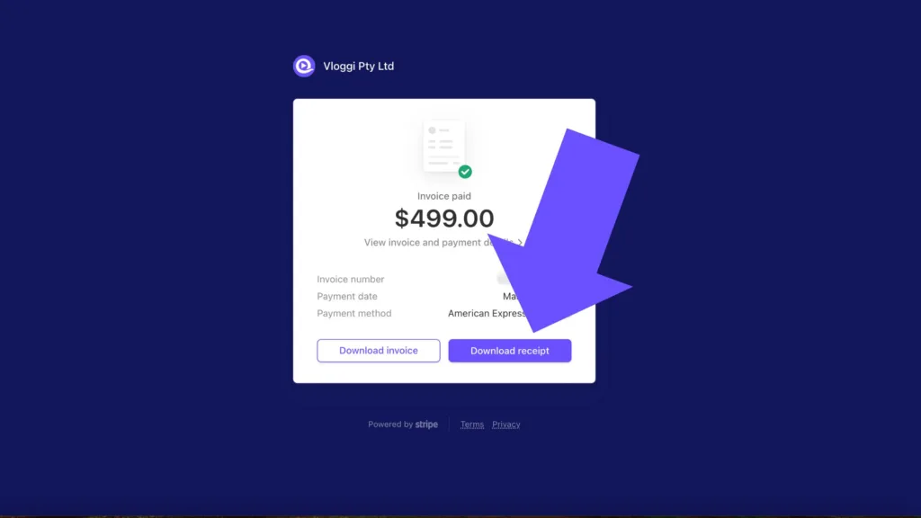 Download an invoice from Vloggi